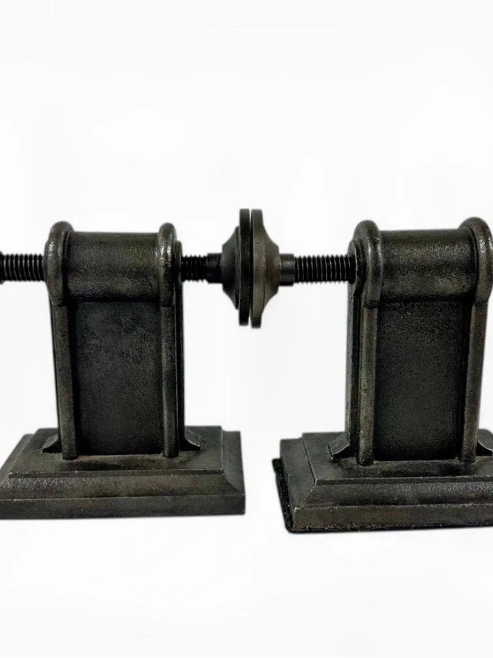 Restoration Hardware Cast Iron Vise Bookends Industrial Screw Clamp Pair RH